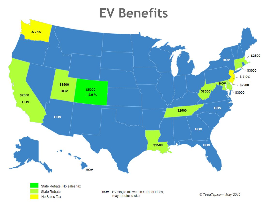 Maps EV Benefits, Tesla Stores & Superchargers TeslaTap