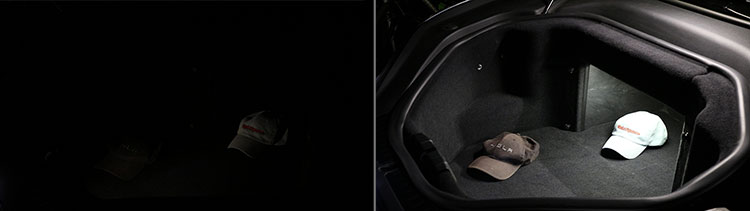 Before and After Frunk Lighting