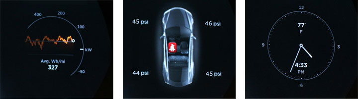 New 7.0 Side Widgets: Energy, Tire pressure and seat-belt warnings, Clock