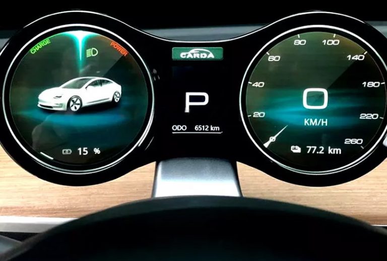 Display behind Steering Wheel TeslaTap