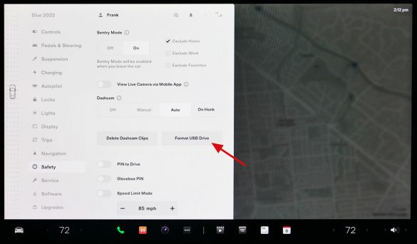 how to format usb drive for tesla dashcam